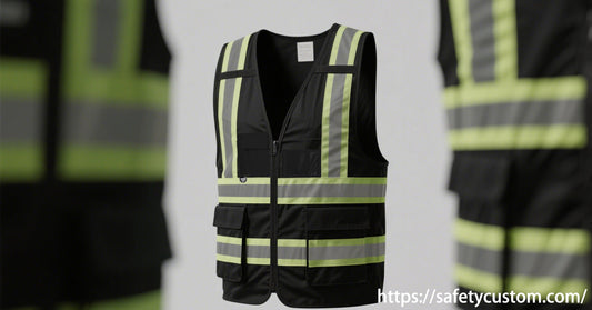 custom safety vest black