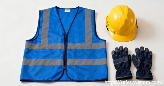 custom hi-vis vest blue