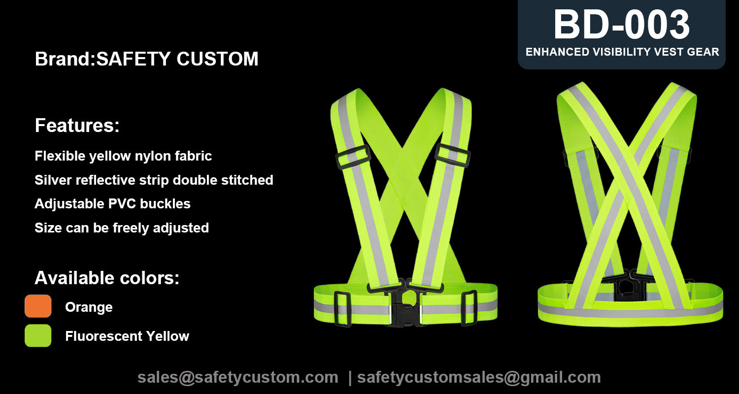 High-Visibility Reflective Safety Harness Vest Strips