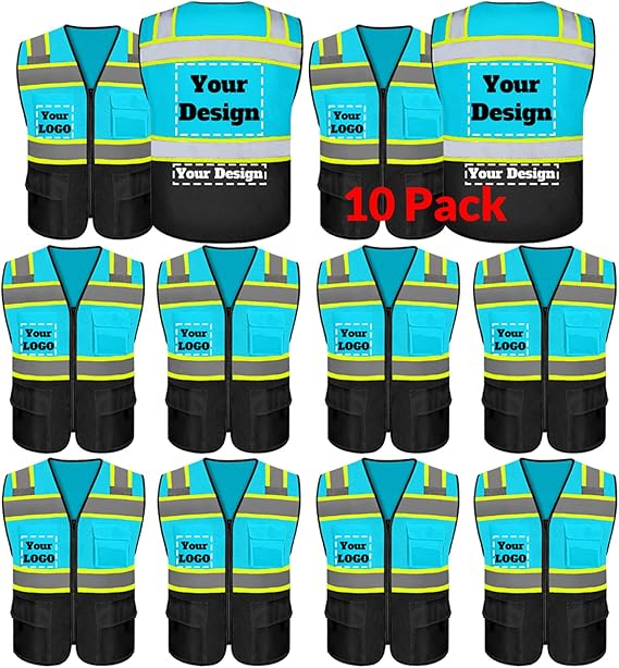 Custom Safety Vest Logo Reflective Vest to Work High Visibility Construction Vest Reflective Class 2 Type R Standard