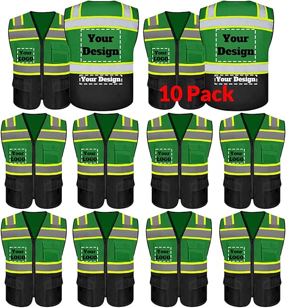 Custom Safety Vest Logo Reflective Vest to Work High Visibility Construction Vest Reflective Class 2 Type R Standard