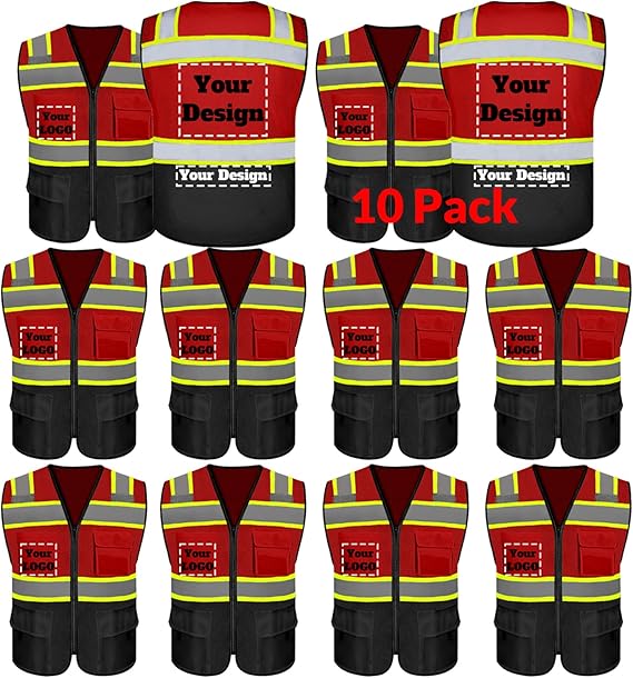 Custom Safety Vest Logo Reflective Vest to Work High Visibility Construction Vest Reflective Class 2 Type R Standard