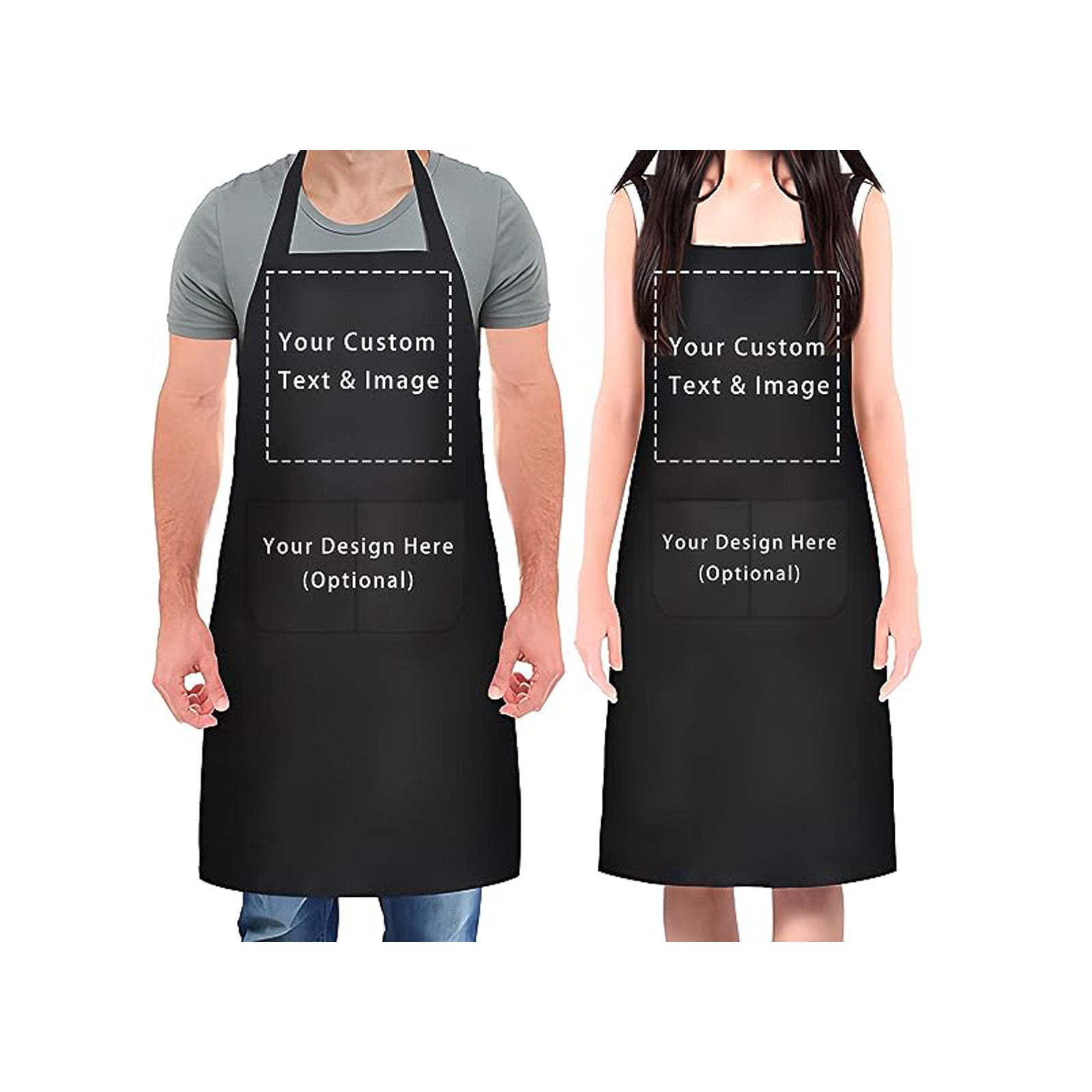 Custom Aprons with Pocket Customize Name Print Text Logo Image Photo for Man Woman