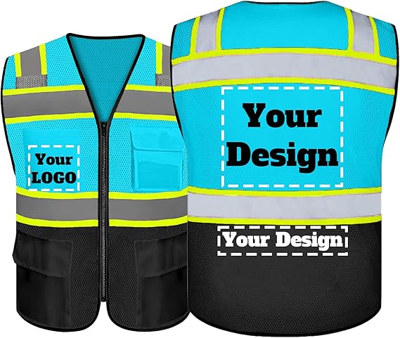 Custom Safety Vest Logo Reflective Vest to Work High Visibility Construction Vest Reflective Class 2 Type R Standard