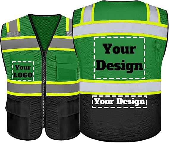 Custom Safety Vest Logo Reflective Vest to Work High Visibility Construction Vest Reflective Class 2 Type R Standard