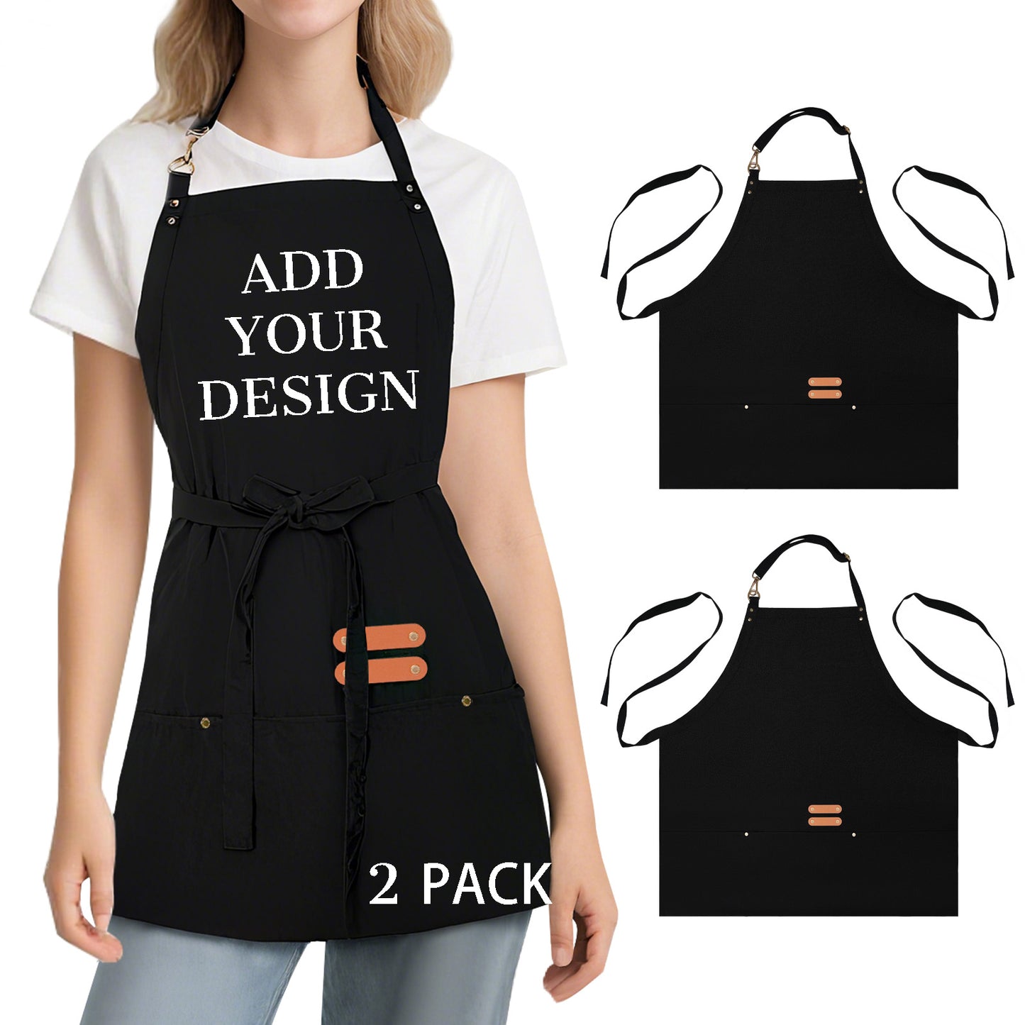 Personalized Apron Custom Apron For Men Women Kitchen Cooking Add Your Design Aprons with 3 Pockets