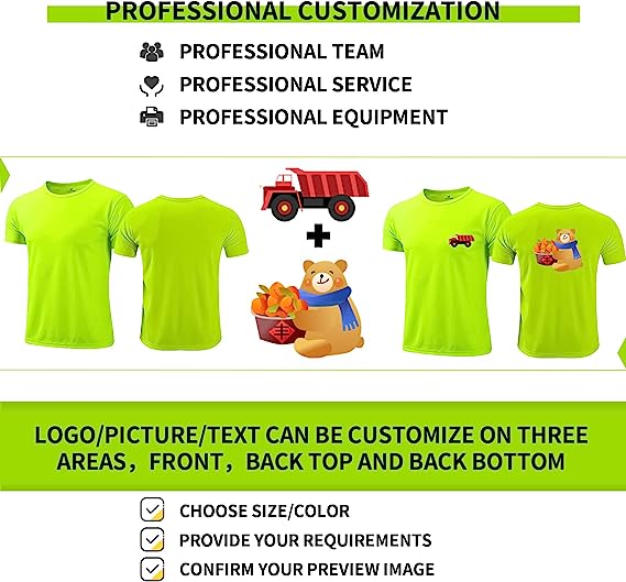 Free custom T shirts with company logo pockets personalized printed Customize cheap construction traffic security work T-shirts yellow orange no minimum short Sleeve