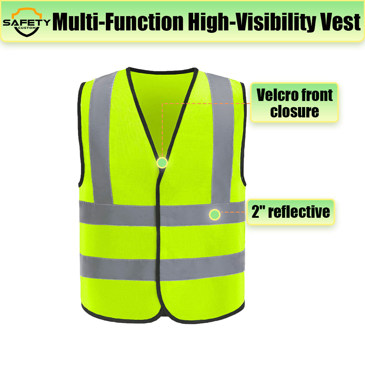 safety vest with company name custom high vis vest with pocket velcro personalized reflective vest construction vest with logo