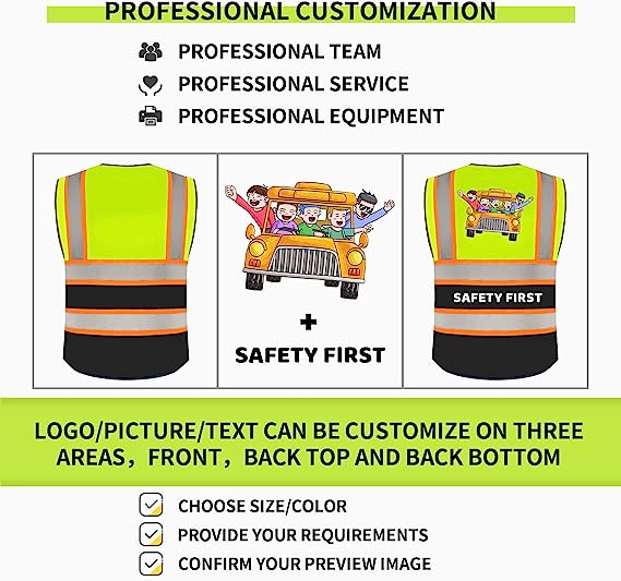Custom safety vest customize hi vis vest reflective vest with logo