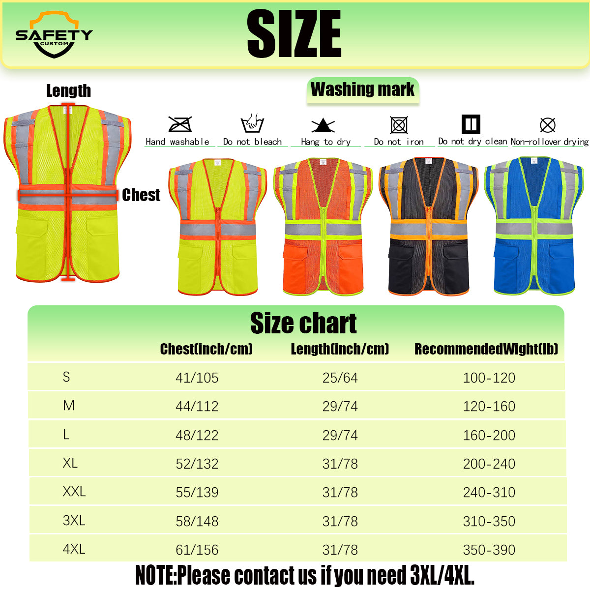 custom mesh construction vest with logo custom design safety vest logo hi vis class 2 vest with pocket size S M L XL XXL