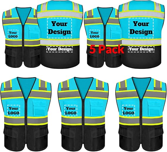 Custom Safety Vest Logo Reflective Vest to Work High Visibility Construction Vest Reflective Class 2 Type R Standard