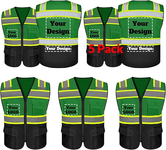 Custom Safety Vest Logo Reflective Vest to Work High Visibility Construction Vest Reflective Class 2 Type R Standard