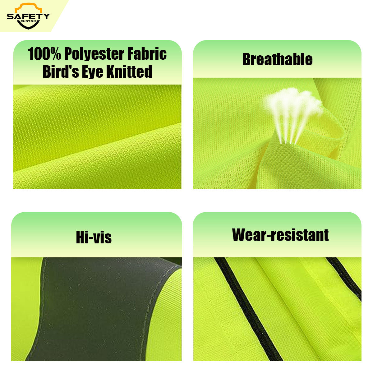 customized safety vest custom logo safety vest no minimum reflective safety vest
