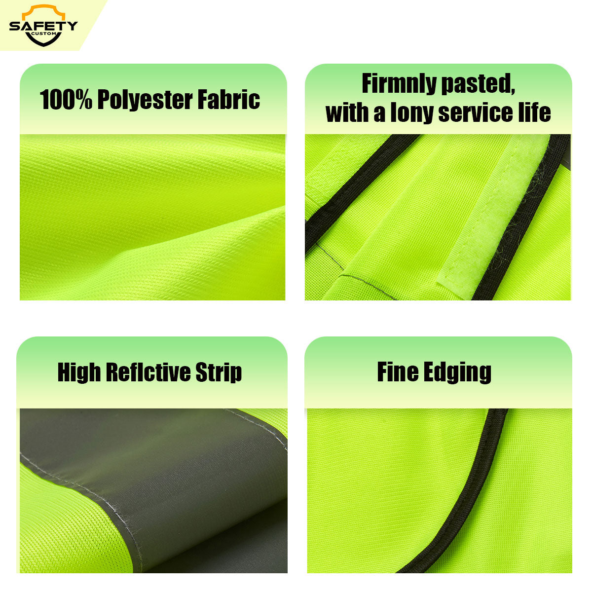 contractors vest safety vest custom printed company logo hi vis construction reflective vest