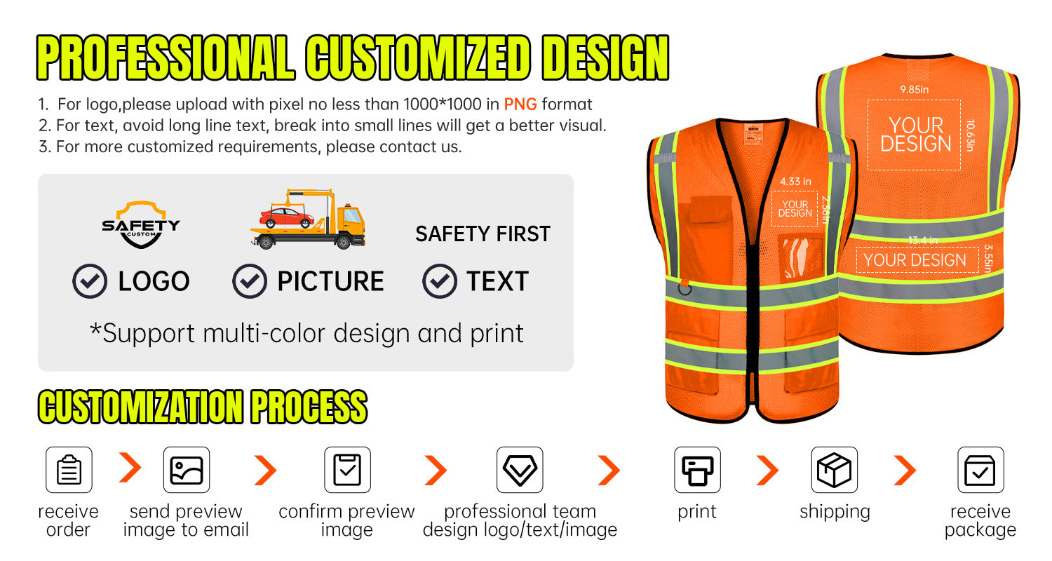 orange safety vest custom logo mesh safety vest for man woman