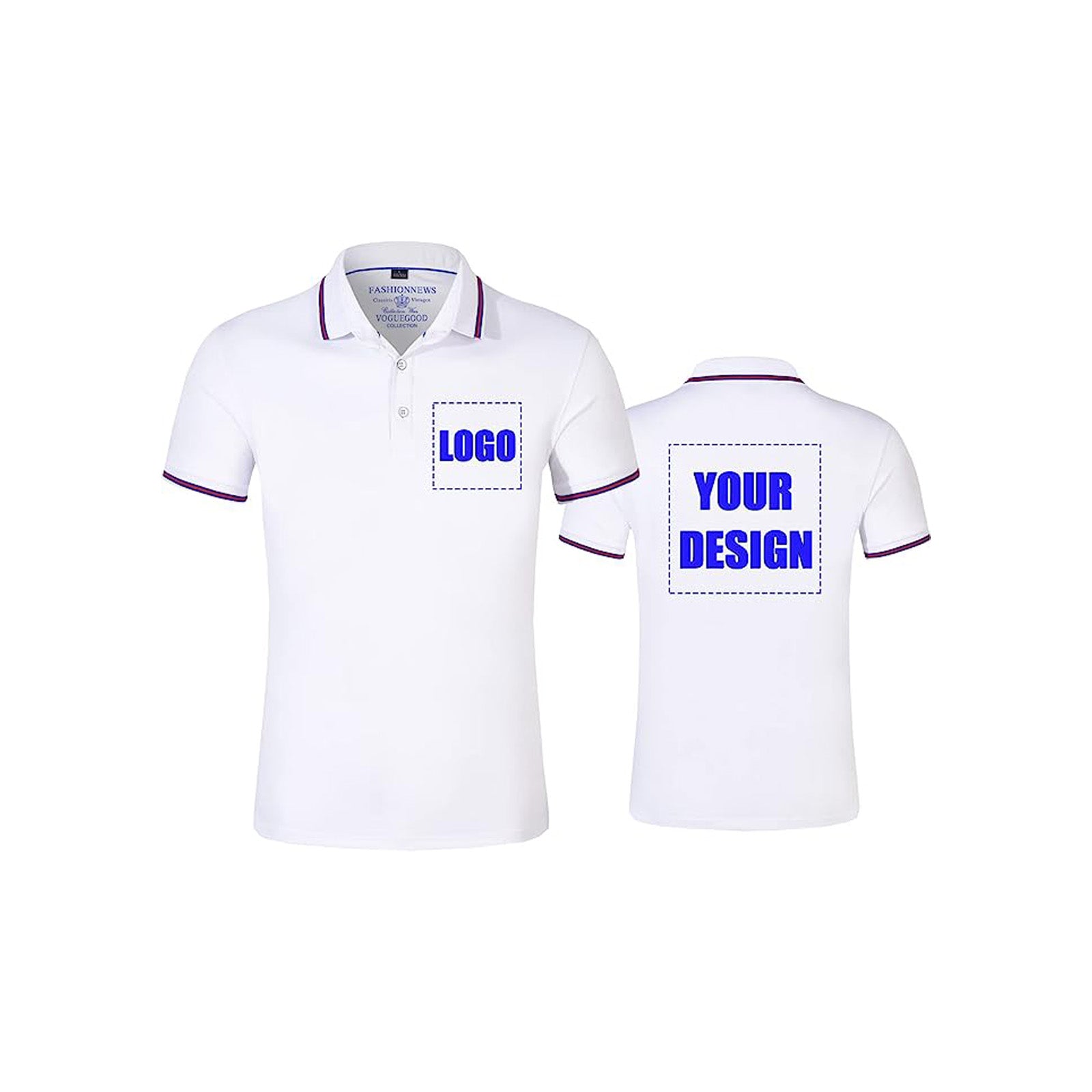 custom white polo shirts with company logo text your design from 1PC size S M L XL 2XL