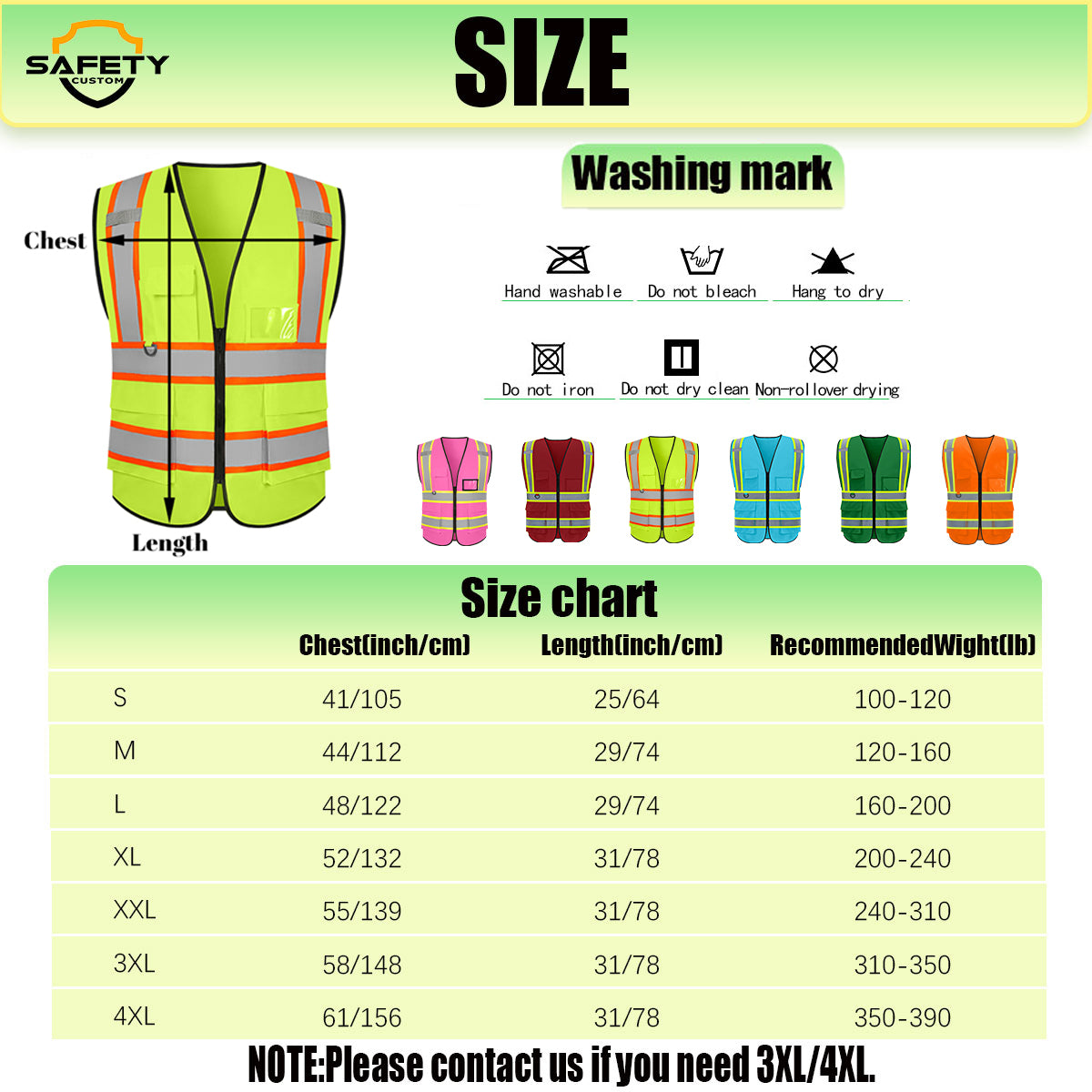 personalized safety vest wholesale high quality printing high vis vest logo class 2 safety vest with pockets design my own vest
