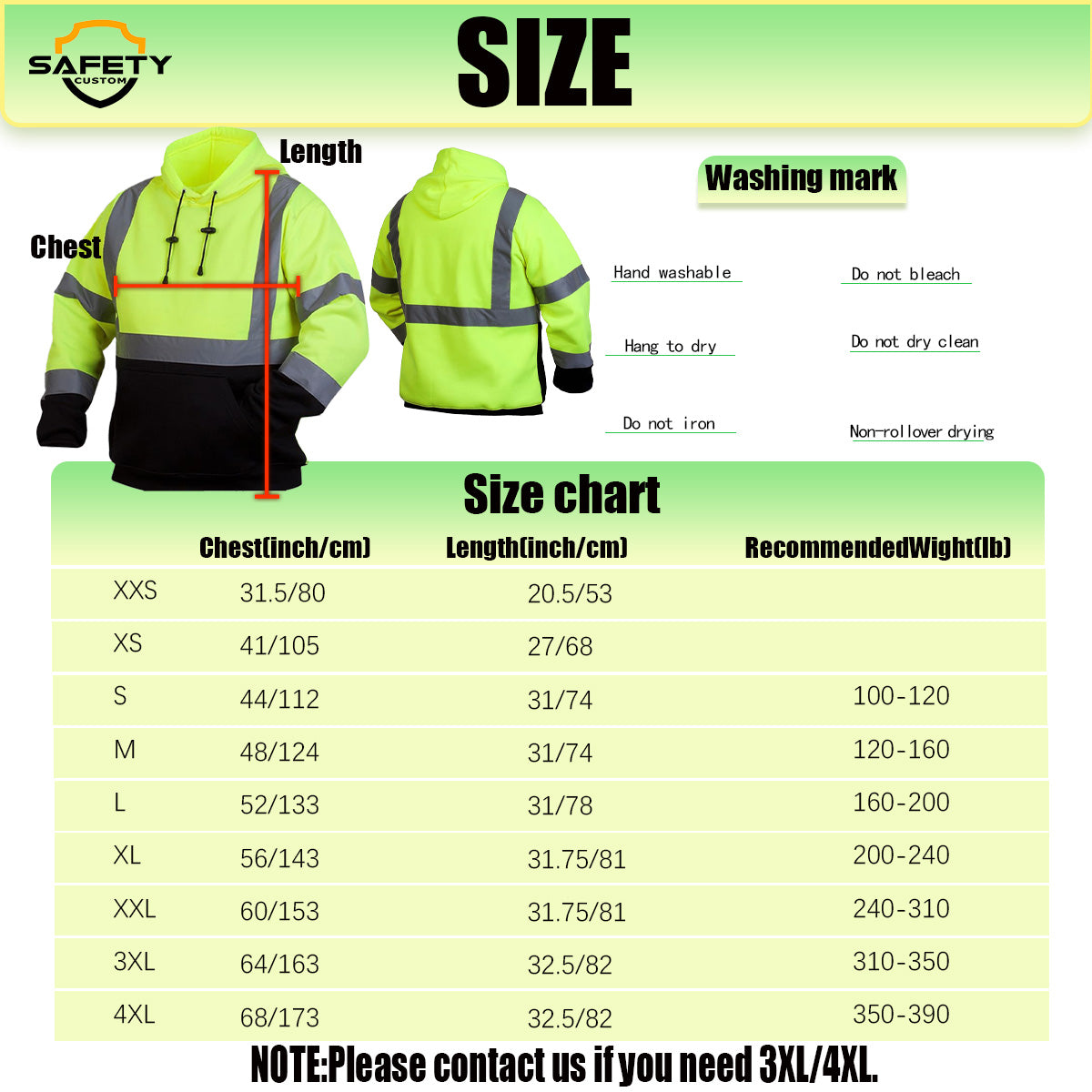 Custom LOGO Safety Jackets Pullover Safety Jacket with Large Pocket Zipper for Construction & Work High Visibility Class 3