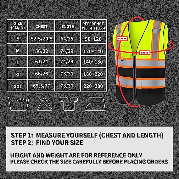 Custom safety vest customize hi vis vest reflective vest with logo yellow S M L XL XXL