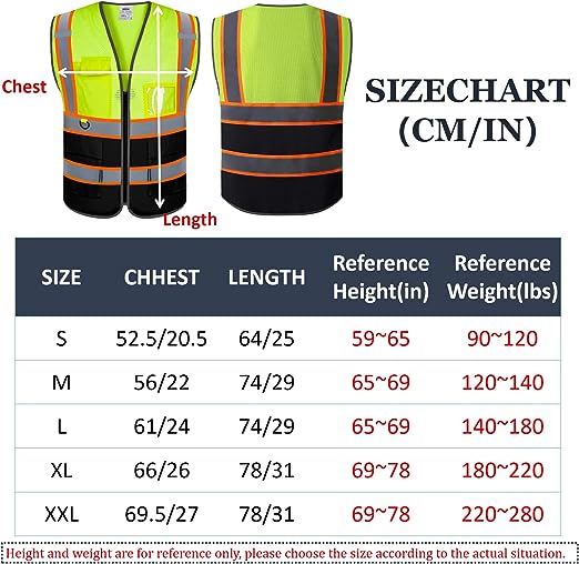 Mesh Safety Vest Customized Logo Class 2 High Visibility Reflective Vest with Pockets Construction