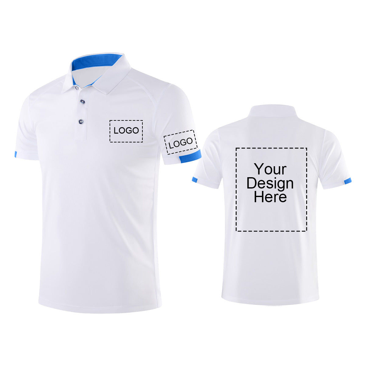 Custom Polo Shirt Design Your Own for Men Quick-Dry Athletic Short Sleeve Casual Moisture Wicking Golf Shirt Print Text Photo Logo