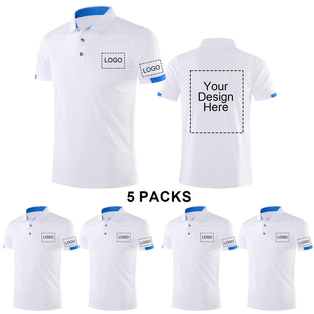 Custom Polo Shirt Design Your Own for Men Quick-Dry Athletic Short Sleeve Casual Moisture Wicking Golf Shirt Print Text Photo Logo