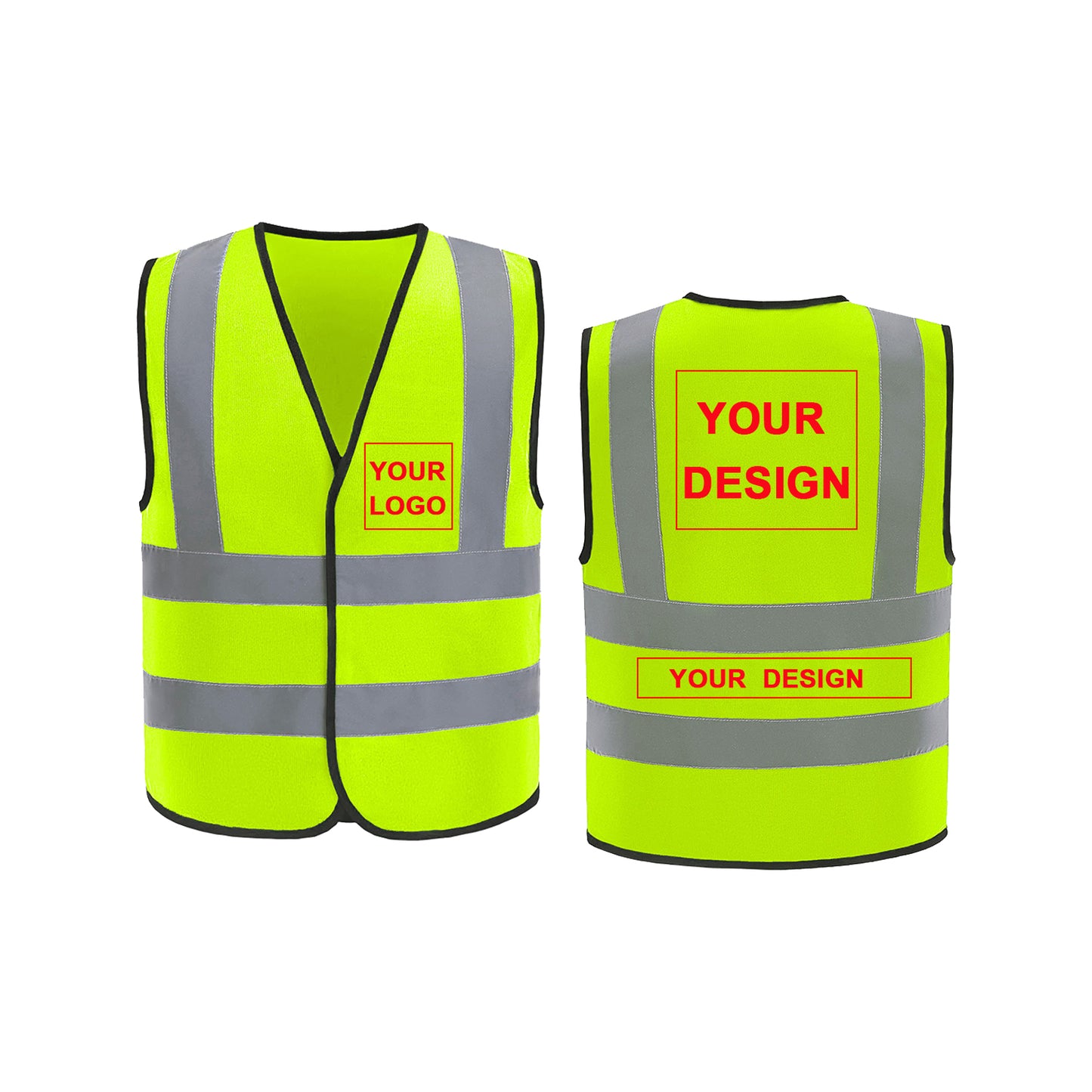 Custom safety vest customize hi vis vest reflective vest with logo yellow S M L XL XXL
