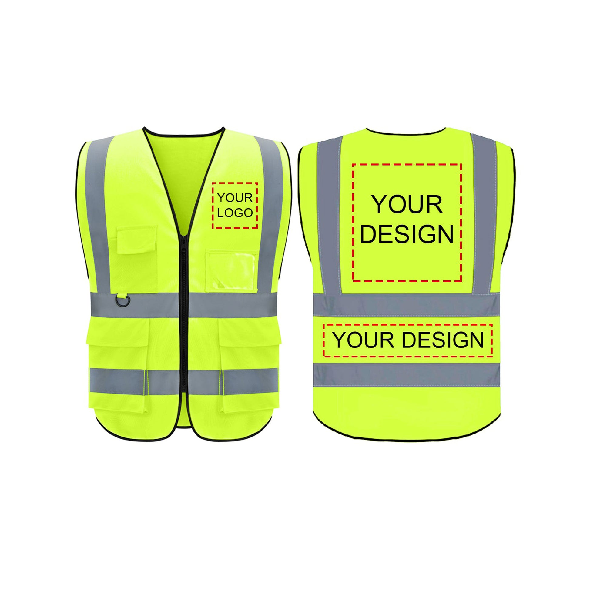 Custom safety vest customize hi vis vest reflective vest with logo yellow S M L XL XXL