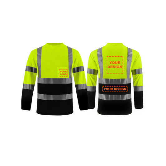 Custom hi vis T shirts customize reflective T-shirts with logo S M L XL XXL Long and short Sleeve