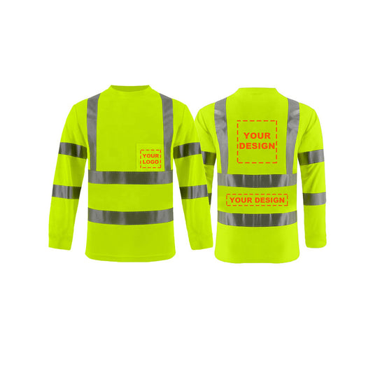 Custom hi vis T shirts customize reflective T-shirts with logo S M L XL XXL Long and short Sleeve