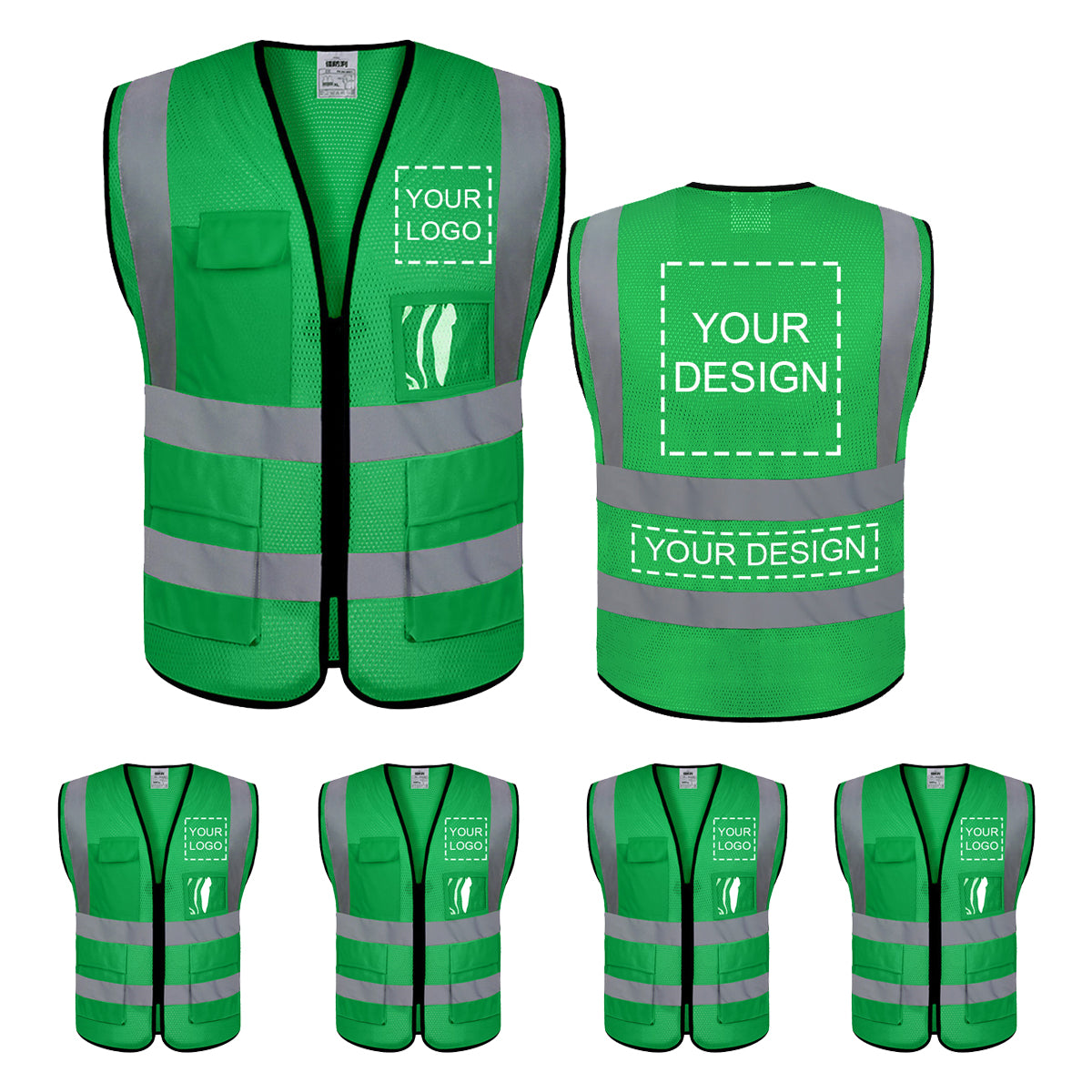 Custom safety vest customize hi vis vest reflective vest with logo yellow S M L XL XXL