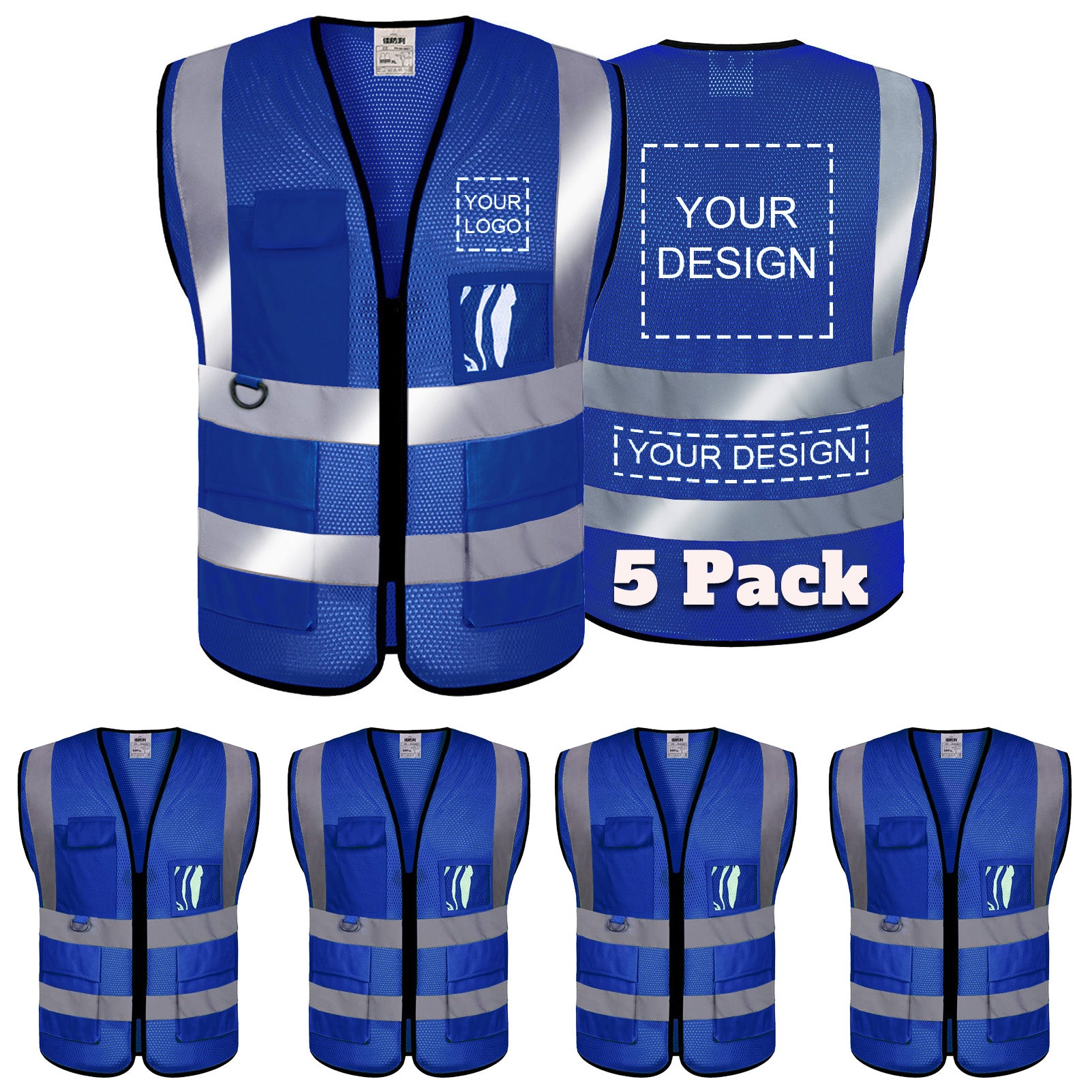 Custom safety vest customize hi vis vest reflective vest with logo yellow S M L XL XXL