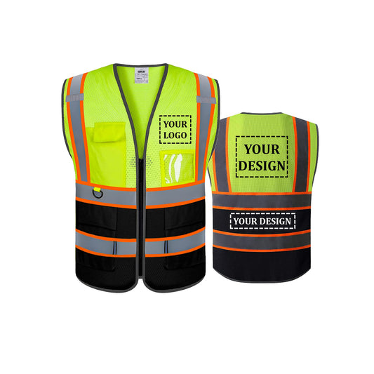 Custom safety vest customize hi vis vest reflective vest with logo yellow S M L XL XXL
