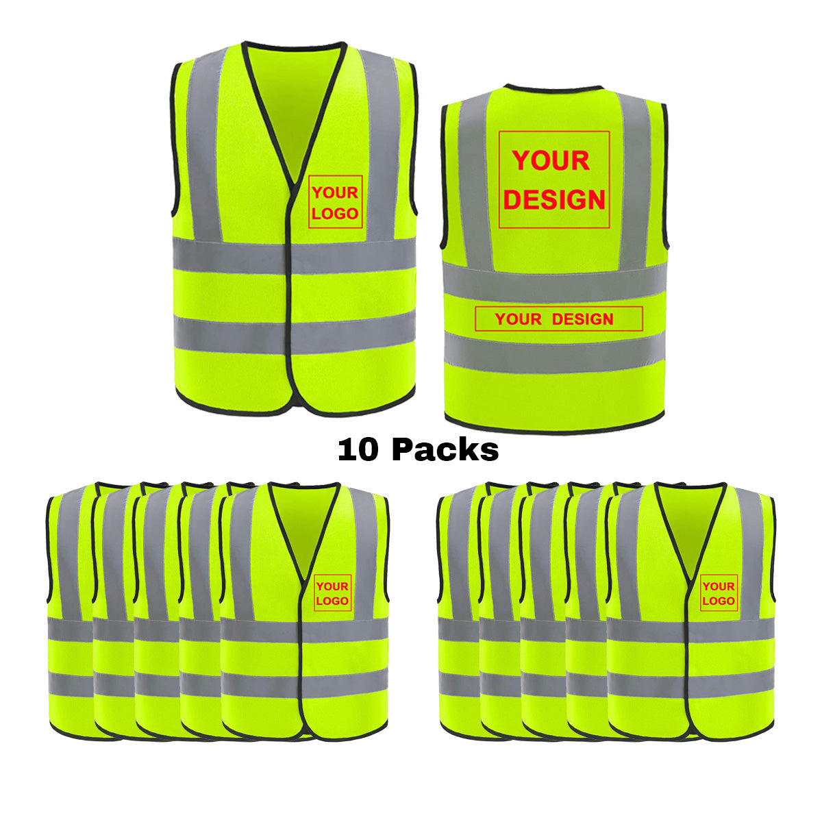 Custom safety vest customize hi vis vest reflective vest with logo yellow S M L XL XXL
