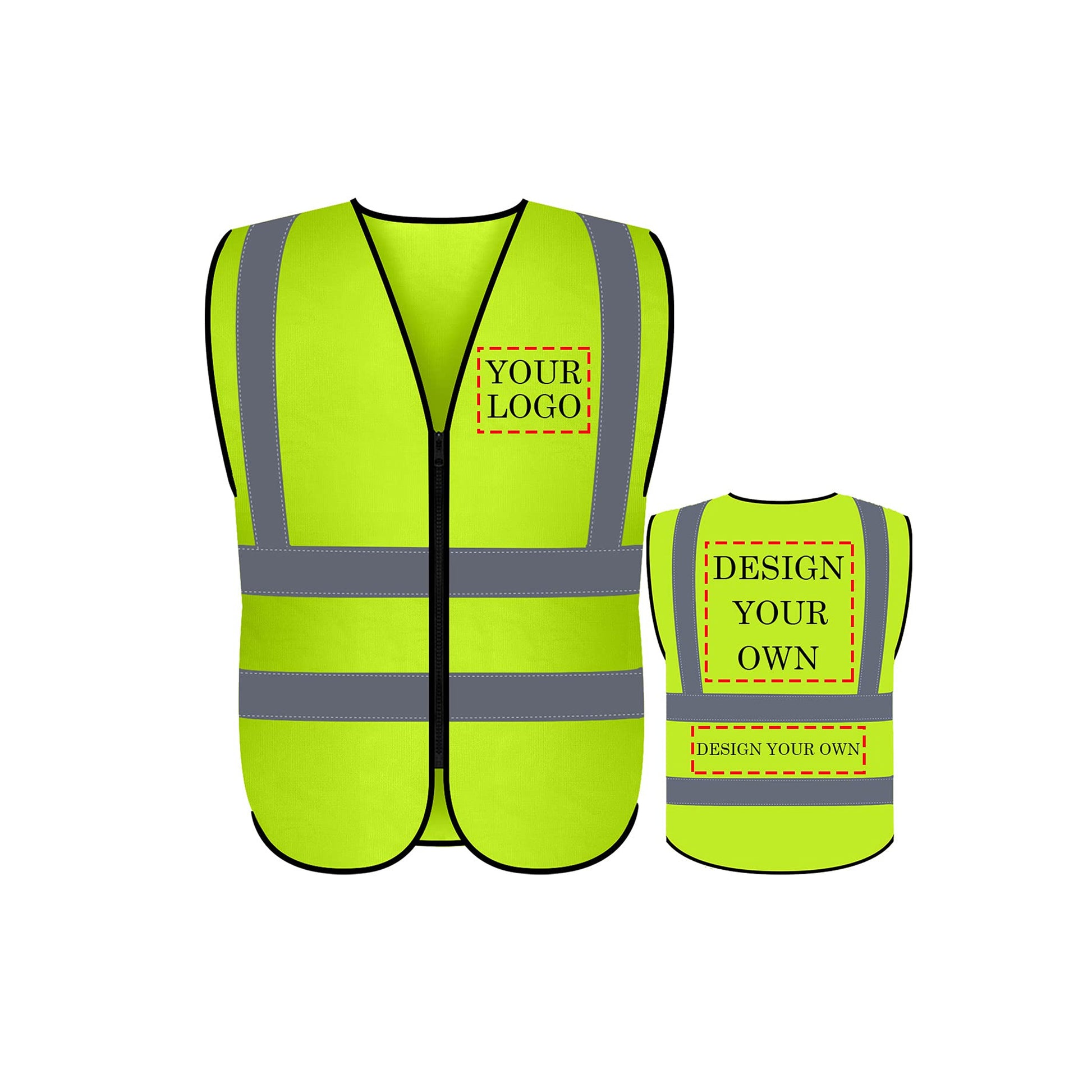 Custom safety vest customize hi vis vest reflective vest with logo yellow S M L XL XXL