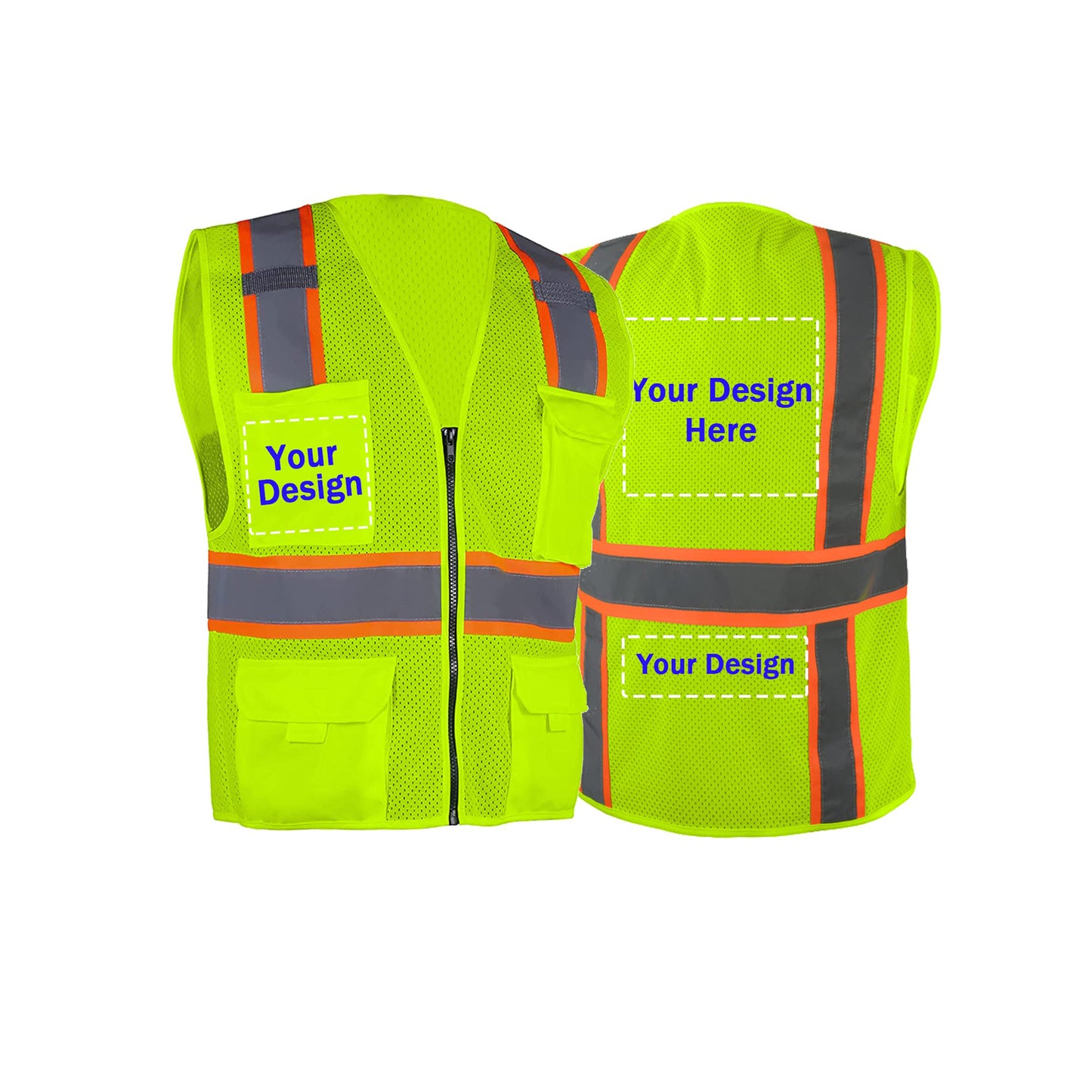 Custom safety vest customize hi vis vest reflective vest with logo yellow S M L XL XXL