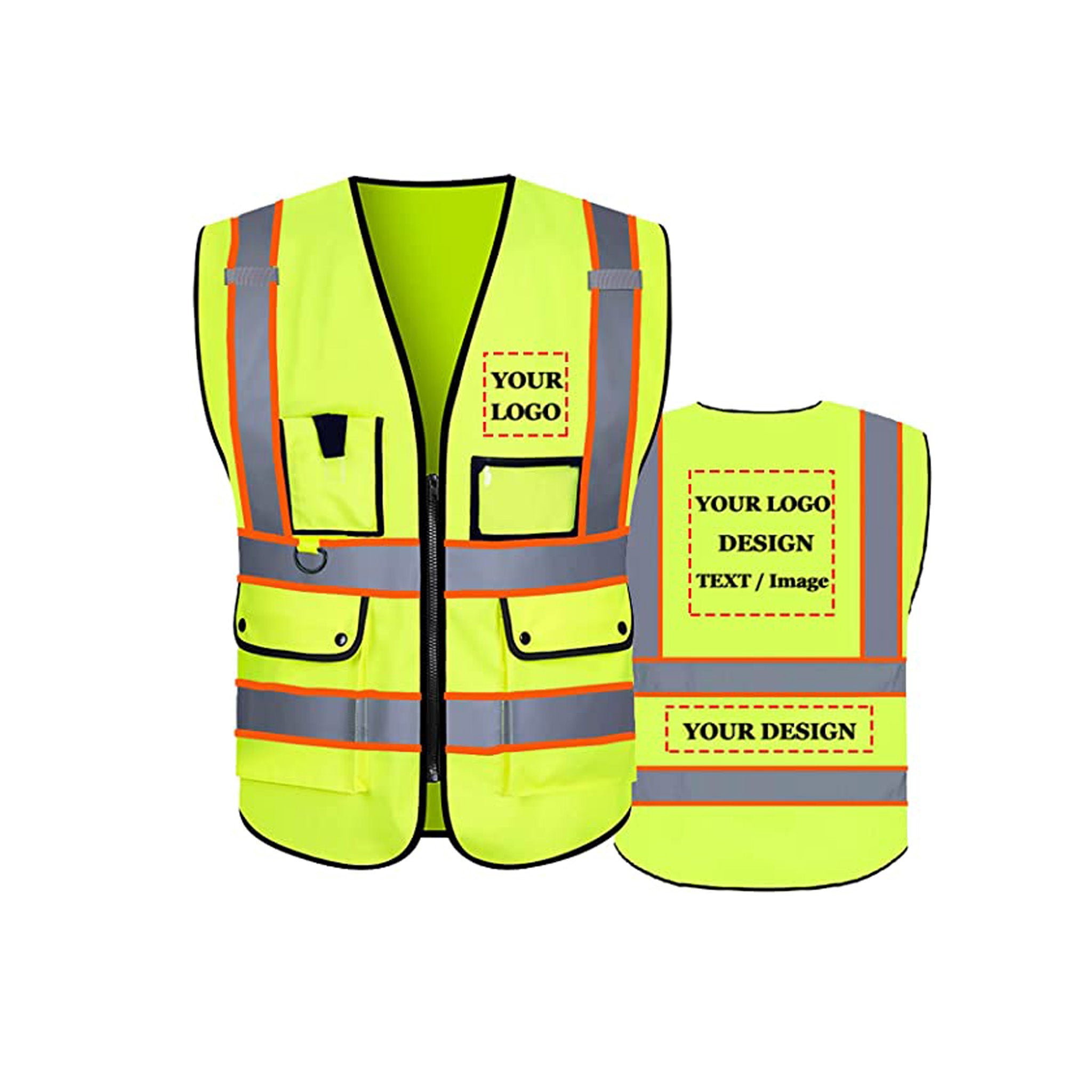 Custom Made Hi Vis Tactical Security Vest - Yellow - LOD Workwear