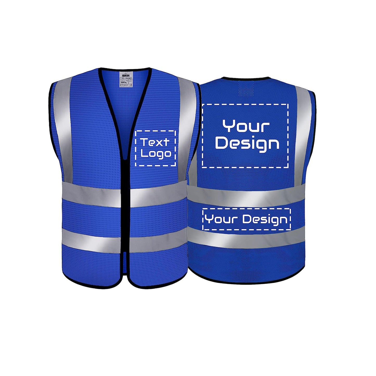 High Visibility Safety Vest Class 2 Reflective Construction Vest Zipper Front Meets ANSI/ISEA Standards
