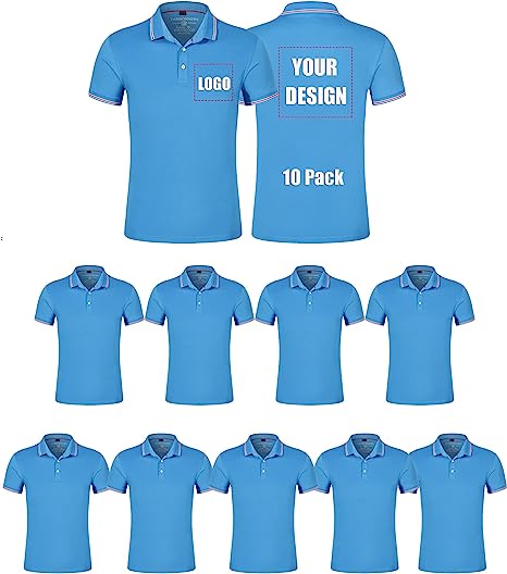 Customized Polo Shirts with Logo for Men Woman Personalized Polo T-Shirts Print Your Own Design Shirt