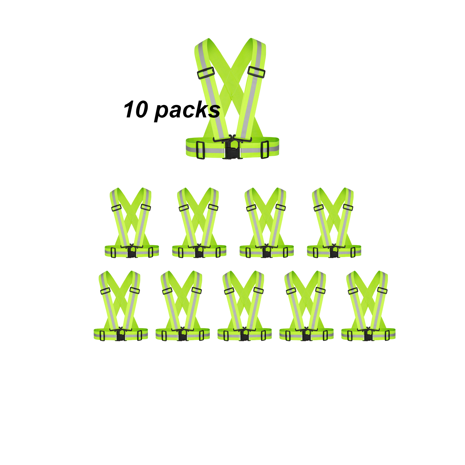 Bulk Yellow Reflective Harness Elastic and Reflective High-Vis Straps For Outdoor