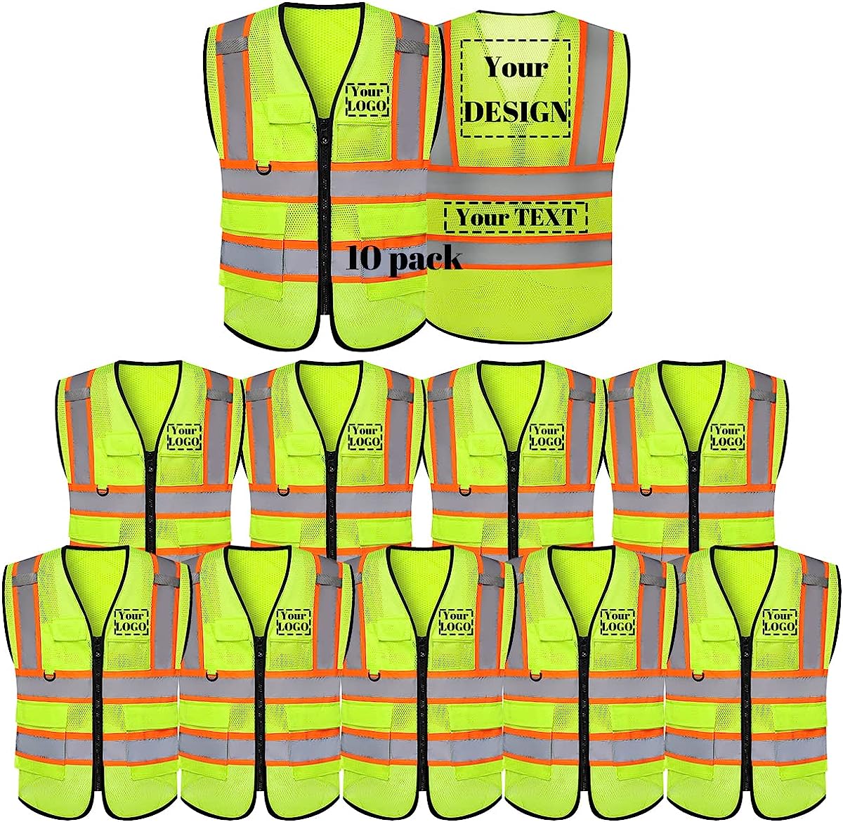bulk safety vest yellow high visibility vests mesh reflective vest