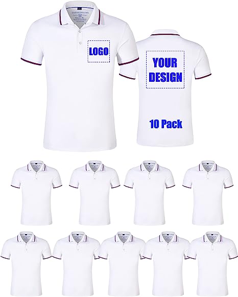 Customized Polo Shirts with Logo for Men Woman Personalized Polo T-Shirts Print Your Own Design Shirt