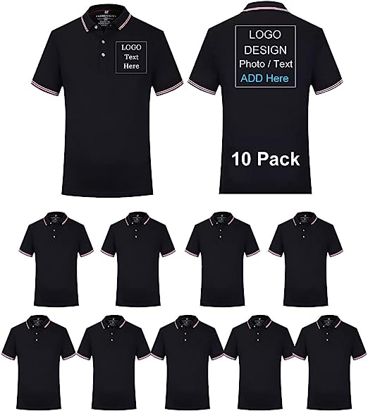 Customized Polo Shirts with Logo for Men Woman Personalized Polo T-Shirts Print Your Own Design Shirt