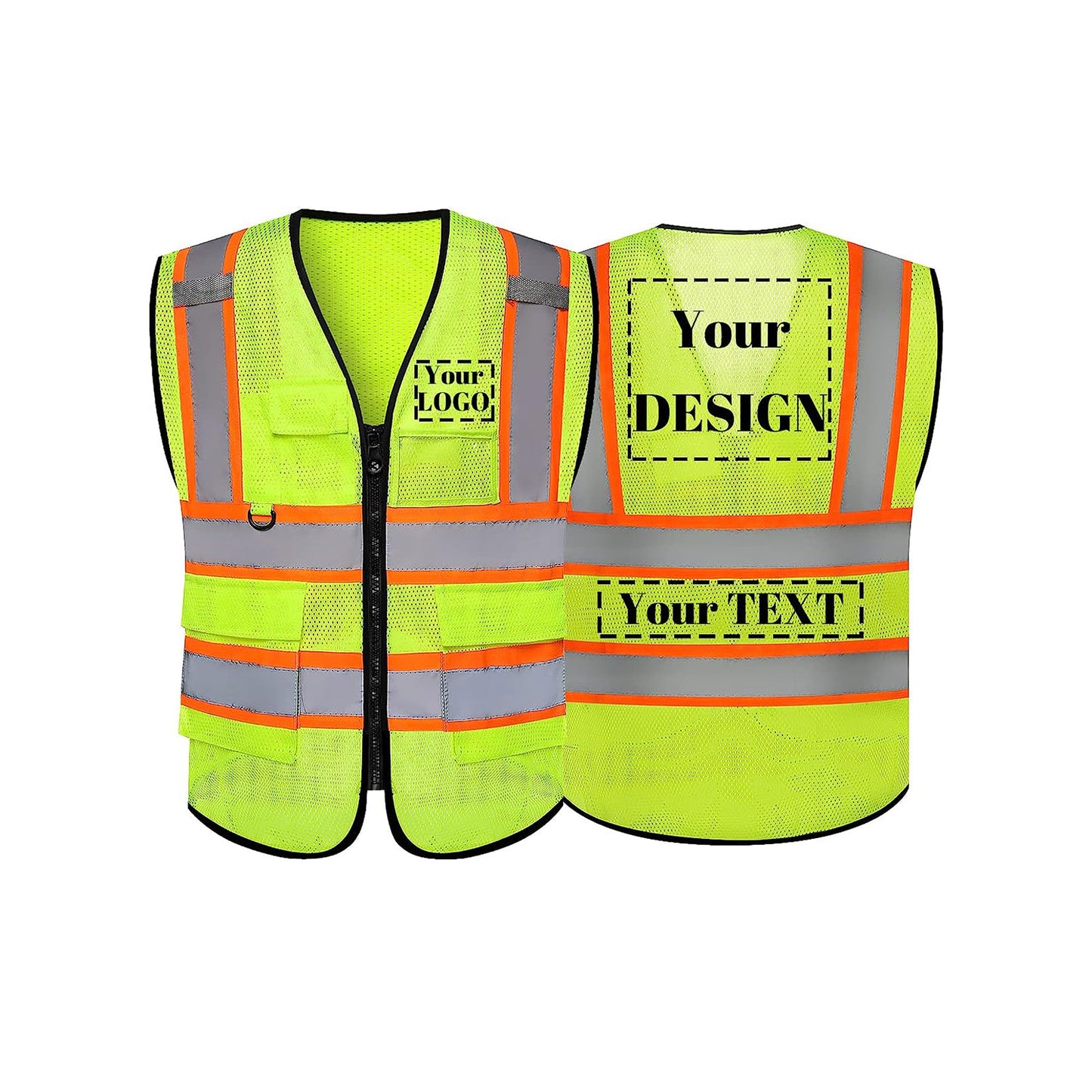 custom yellow safety vest high-visibility vest for security team