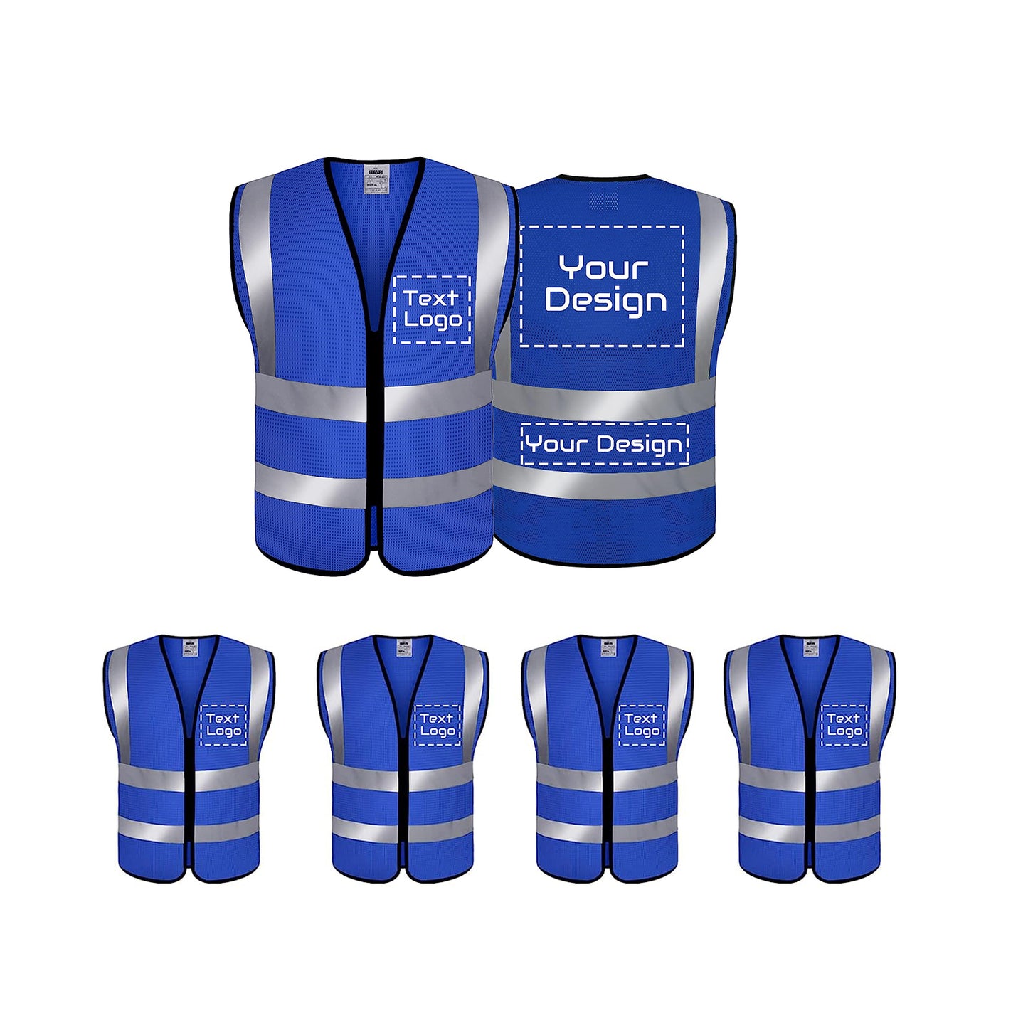 High Visibility Safety Vest Class 2 Reflective Construction Vest Zipper Front Meets ANSI/ISEA Standards