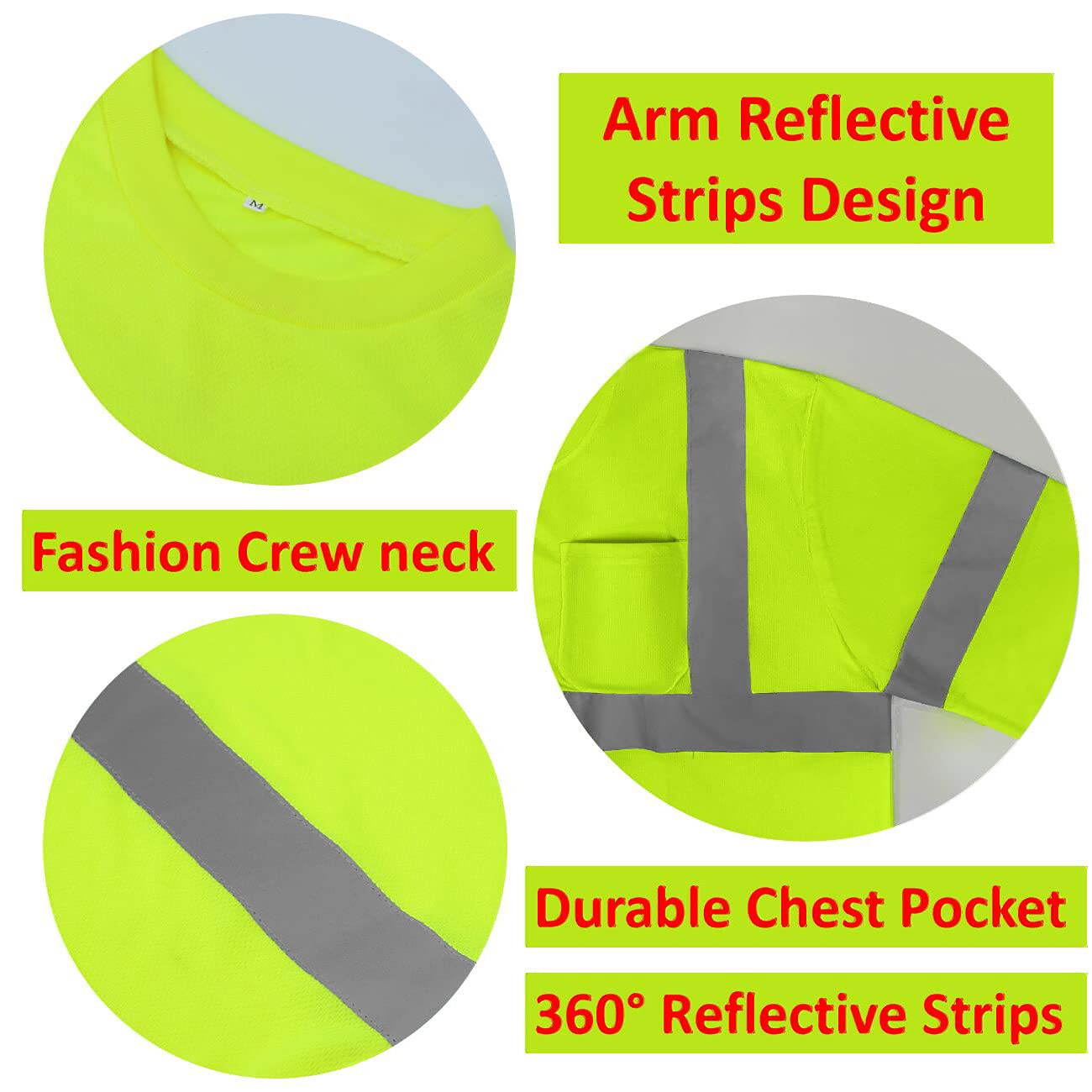 Custom hi vis T shirts customize reflective T-shirts with logo S M L XL XXL Long and short Sleeve