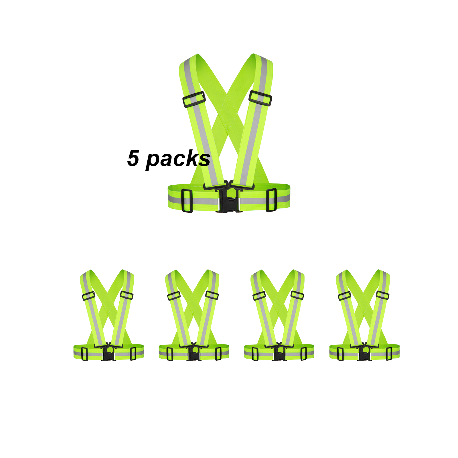 Bulk Yellow Reflective Harness Elastic and Reflective High-Vis Straps