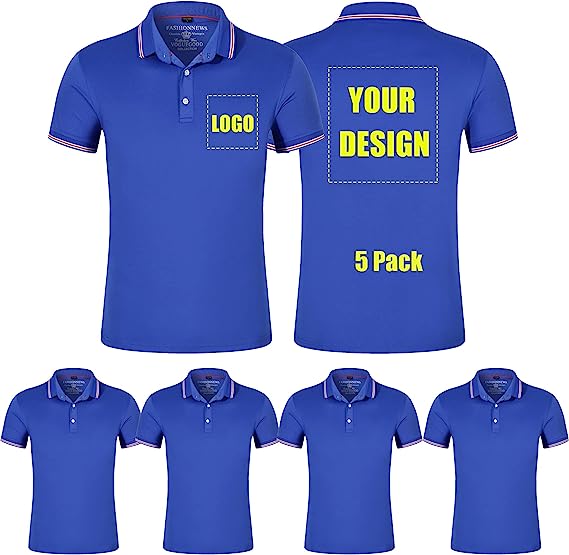 Customized Polo Shirts with Logo for Men Woman Personalized Polo T-Shirts Print Your Own Design Shirt