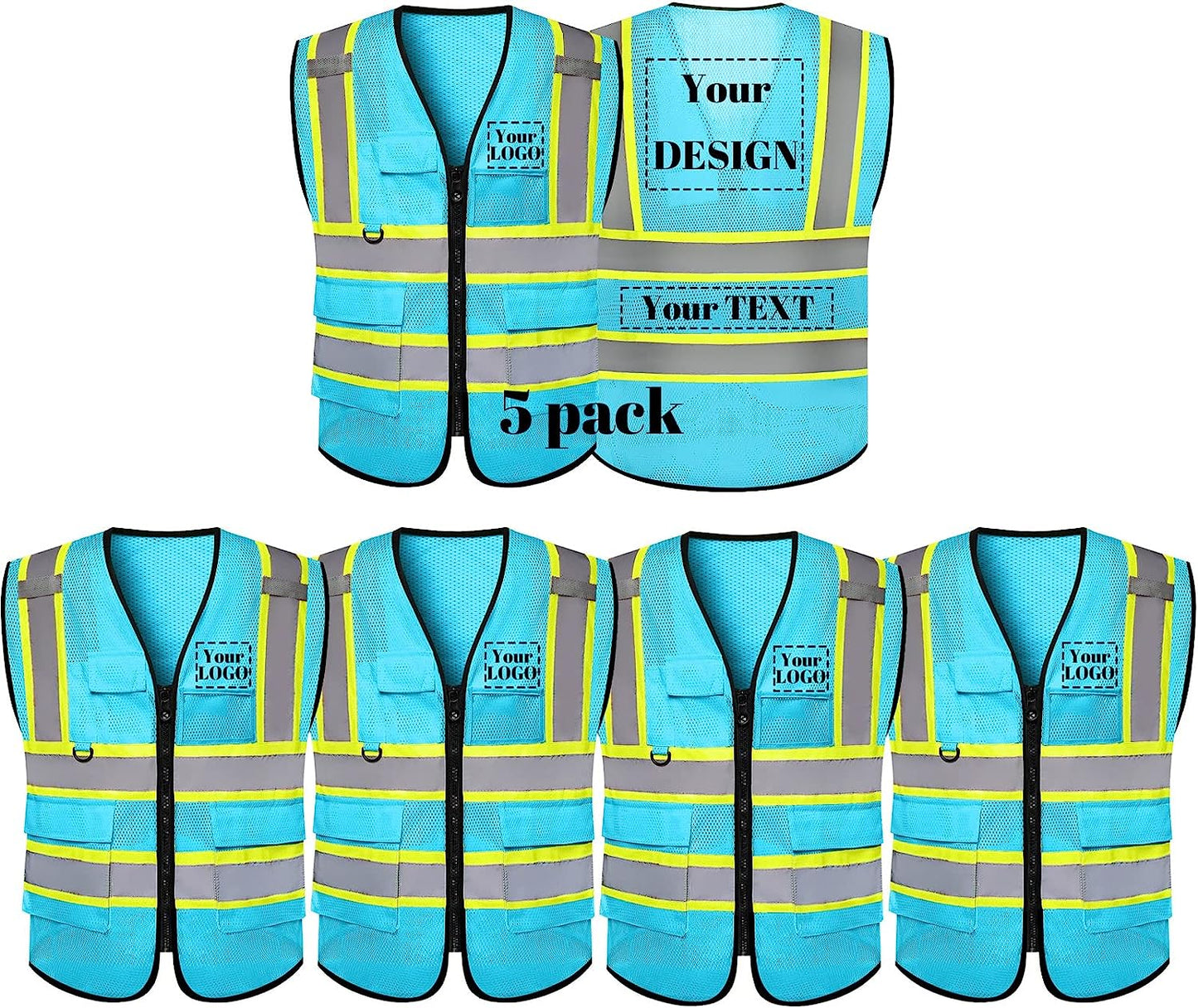 personalized safety vests construction vests with pockets