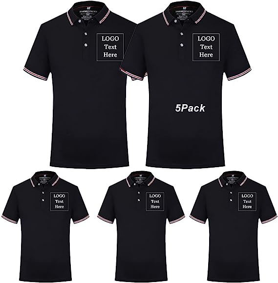 Customized Polo Shirts with Logo for Men Woman Personalized Polo T-Shirts Print Your Own Design Shirt